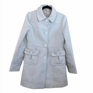 Anthropology Tulle Midi Length Coat Jacket White M